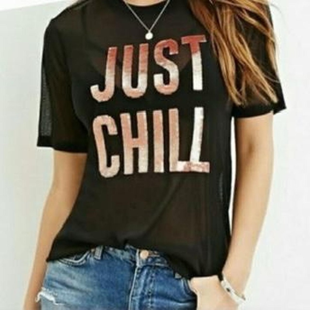 forever 21 mesh tee